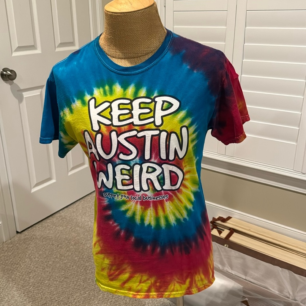 Vintage “Keep Austin Weird” tie dye tee, medium